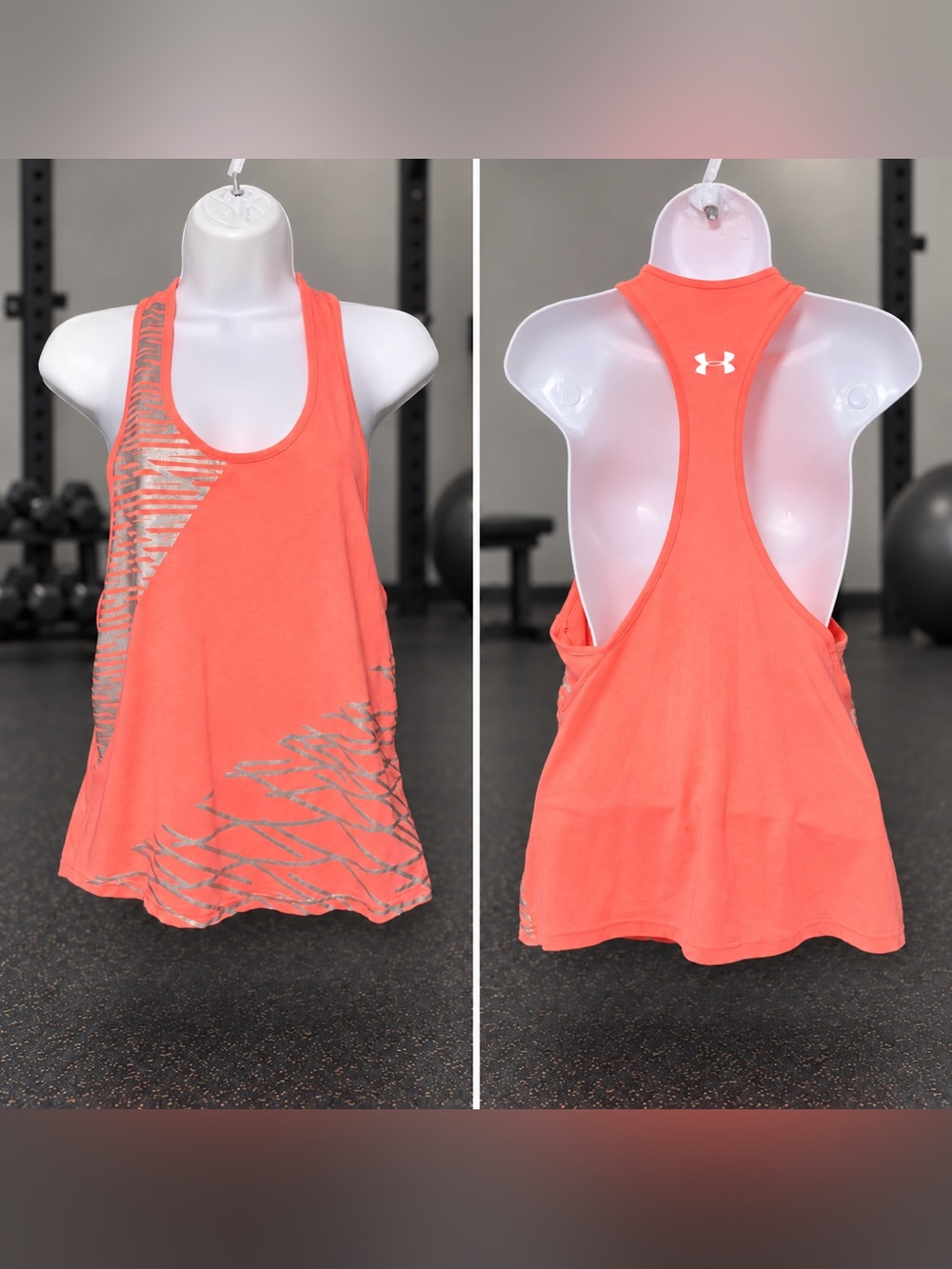 Under Armour HeatGear Coral/Hot Pink Racerback Workout Tank – XS